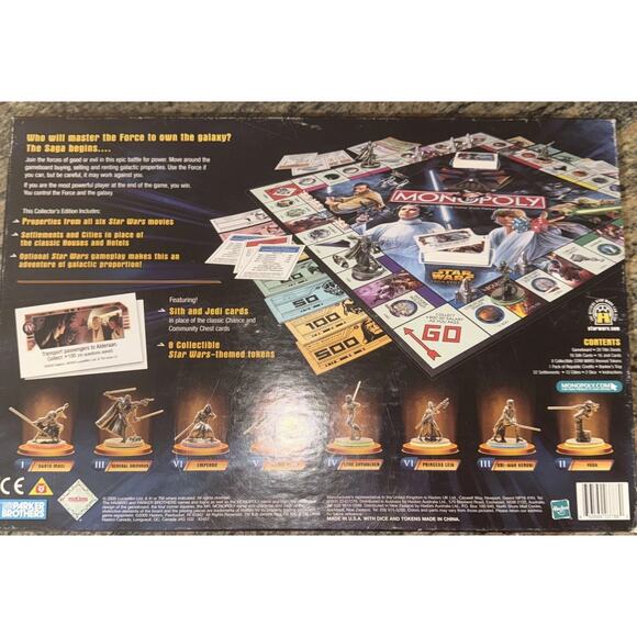 Monopoly STAR WARS SAGA EDITION Board Game 2005 - 100% Complete Metal Miniatures - Picture 7 of 11